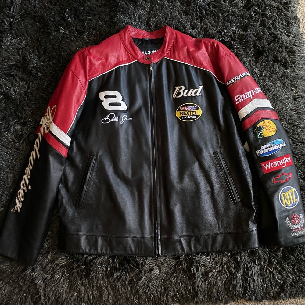 Vintage Dale Earnhart Jr. #8 Leather NASCAR Jacket